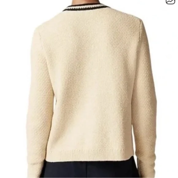 J.Crew NWT Cream And Black Lady Jacket Cardigan Woman Size X-Large Old Money - Picture 2 of 15